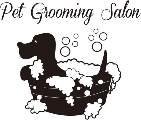 Pet Wall Sticker - Removable PVC Decals for Grooming Salon, Create a Playful Atmosphere (Black, 22"x18")
