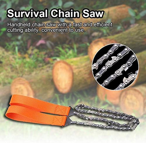 Handhold Chainsaw Long Chain Compact Folding Hand Chain Saw for Portable Camping Survival Gear