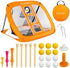 Golf Chipping Net Set with Pop Up Net, Durable Rubber Training Mat, 10 Golf Tees, 6 Practice Balls, Carry Bag