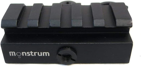 Monstrum Tactical Low Profile Picatinny Riser Mount, Quick Release for Red Dots, Scopes, 0.5 inch H x 2.5 inch L