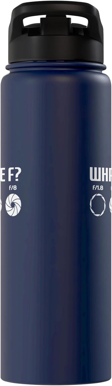 Victory Thru Vision Funny What The F? - Photography Camera Aperture F-Stop Lens Stainless Steel Insulated Water Bottle