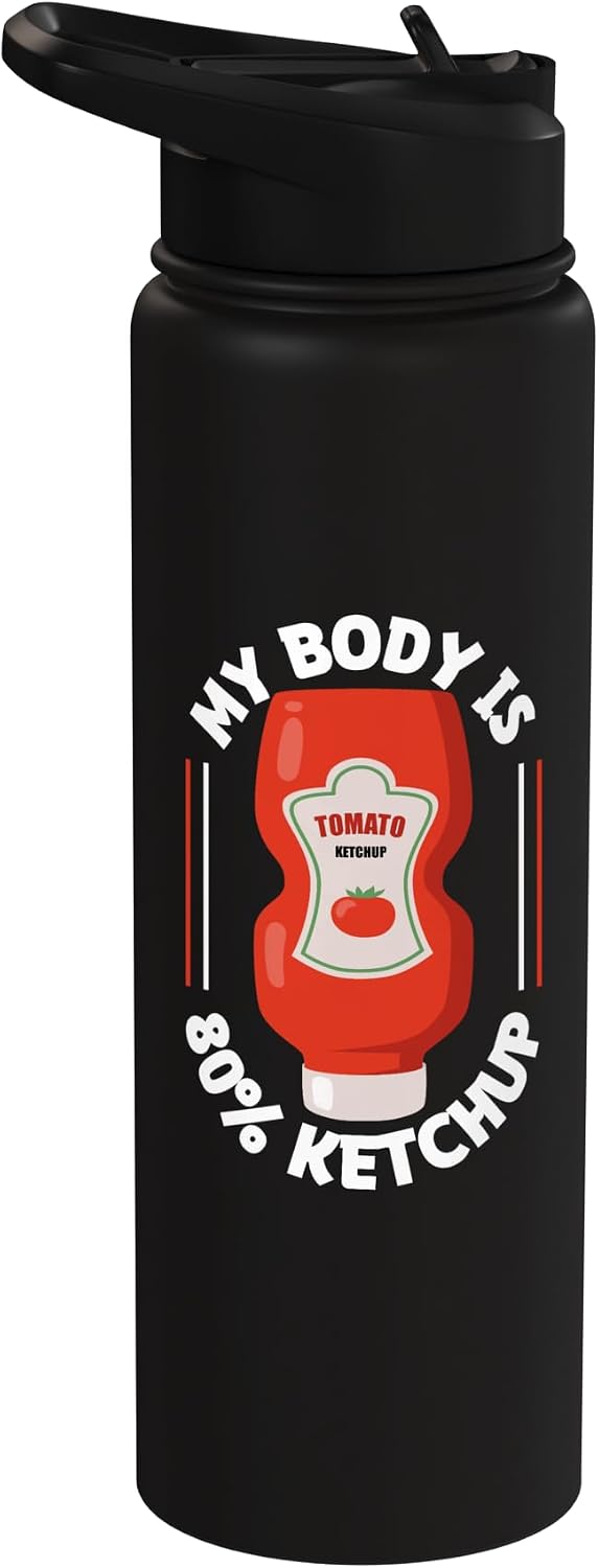 Ketchup Costume Kids I Wonder If Ketchup Loves Me I Love Ketchup Tshirt Youth Funny My Body is 80% Ketchup Stainless