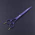 Professional Dog Grooming Scissor Kit - Purple Dragon 7.0 inch Hair Cutting, Curved & Chunker Shears with Bag