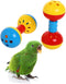 QBLEEV Parakeets Conures Toys, Bird Rattles Bells Foot Toys, Enrichment Barbell Ball,