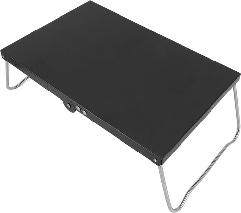 Phefop Camping Table, 12.6x4.8x8.3in Portable Folding Stainless Steel Lightweight Camp Side Table with