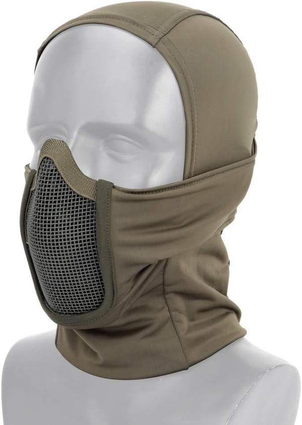 Tactical Full Face Mask Balaclava Cap | Motorcycle Army Airsoft Paintball Headgear | Metal Mesh Hunting Protective Mask