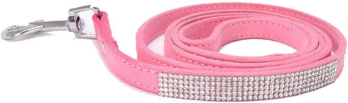 Microfiber Pet Dog Collar Leashes Set - Reflective Dog Collar, Double-Layer Soft Leather Leash for Small & Medium Dogs