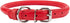 CollarDirect Rolled Leather Dog Collar, Soft Padded Round Puppy Collar, Handmade Genuine Leather, 6-7 Inch, Red Textured