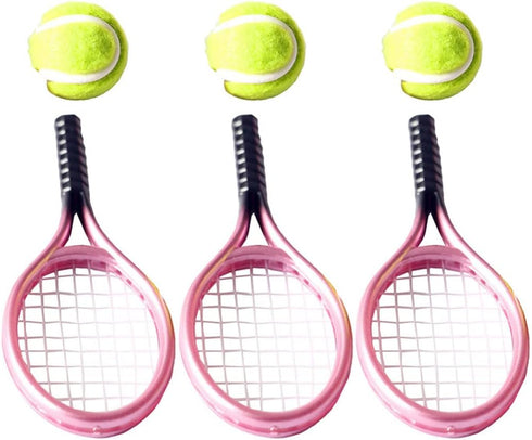 STOBOK Kids Mini Toys Badminton Set, Mini House Tennis Set, Miniature Tennis Racket Photography Props