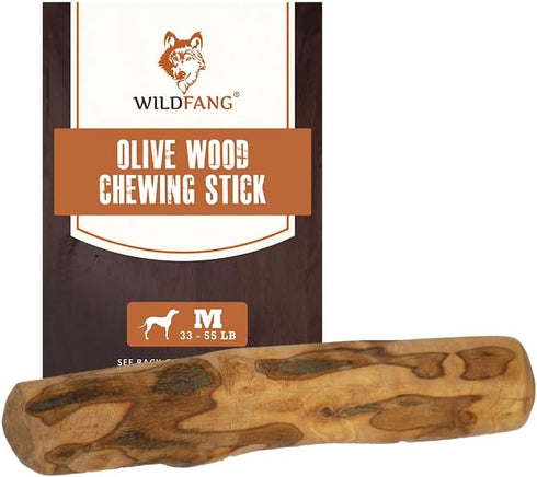 Wildfang Olive Wood Chewing Stick for Dogs, 100% Natural Dental Care Toy (S)