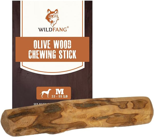 Wildfang Olive Wood Chewing Stick for Dogs, 100% Natural Toy for Dental Care & Training