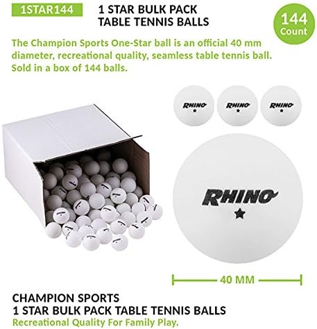 40mm Pack Champion Sports Ping Pong Balls Durable ABS Plastic Table Tennis Balls for Practice, Training, Games