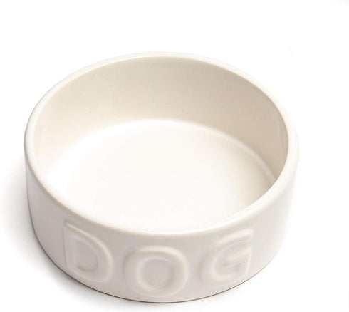 Park Life Designs 8.5" Large Pet Bowl - Classic Dog Bowl, Small, White