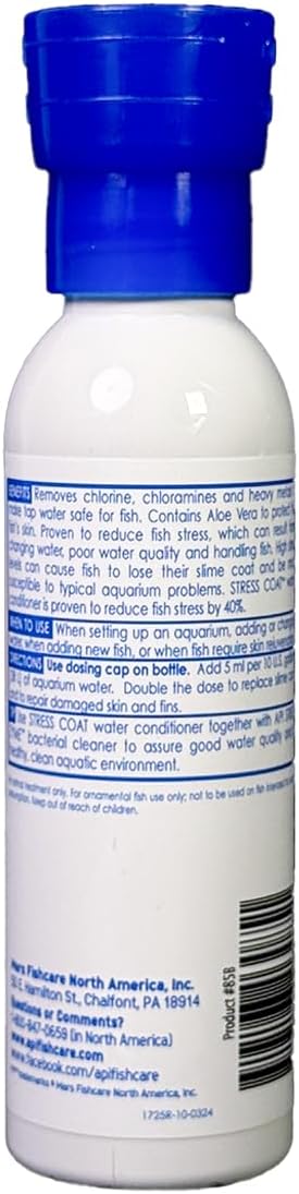 4-Ounce (85B) API STRESS COAT Aquarium Water Conditioner Bottle