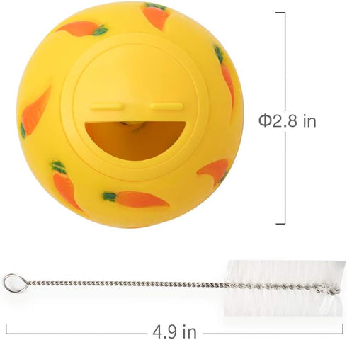 Niteangel Treat Ball, Snack Ball for Small Animals (Small, Yellow & Green)
