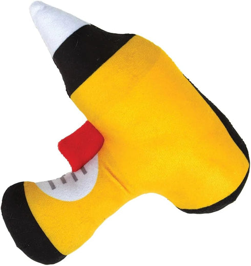PUREPET Pack 4 Set Hammer Set Dog Toy Tools in One Crinkle Squeak Fetch and Fix Fun Measuring Tape Drill and Level (One