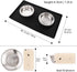 Dog Bowls with Mat, Cat Water Food Bowl Set (13.5oz Each) - No Spill Silicone Mat, Dual Pet Feeder for Small Medium Dogs