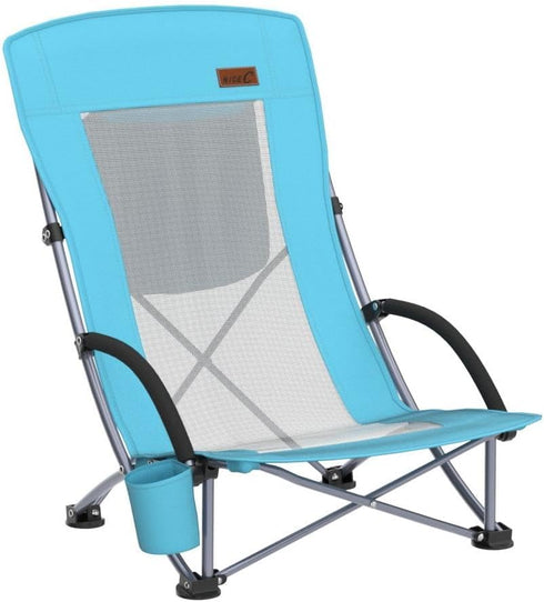 Nice C Beach Chair, Sling Sand River Chairs for Adults, Sillas De Playa, Beach Seat with Cooler High Back, Cup Holder