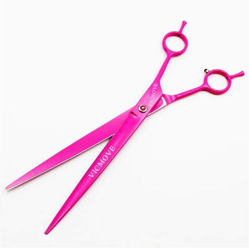 9" (9 Inch, Professional Pet Dog Grooming Scissors Suit Cutting&Straight&Curved Shears Kit Pink)