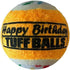 PetSport Jr. Happy Birthday Tuff Ball Dog Toys, 4 Pack Small (1.8") - Durable Felt & Rubber Balls