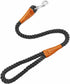 2 FT Short Dog Leash, Soft Braided Leash with Leather Connection for Small to Large Dogs (24 Inch x 1/2'')