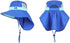 Kids Fishing Sun Hat with Neck Flap - Wide Brim Bucket Hiking Safari Cap with Ponytail Hole, Breathable UPF50+
