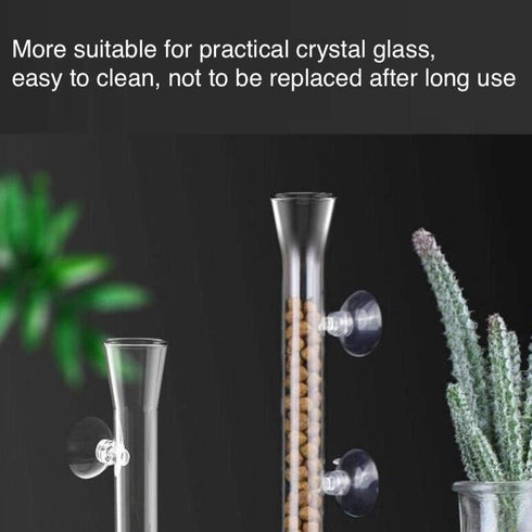 Shrimp Feeding Tube and Dish, Clear Crystal Glass Shrimp Feeder Tube Tray for Aquarium (10")