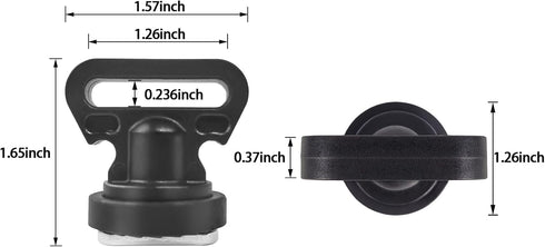 Tie Downs for Kayak Track Mount, Black Horizontal or Vertical Tie Down Mount for Securing Accessories