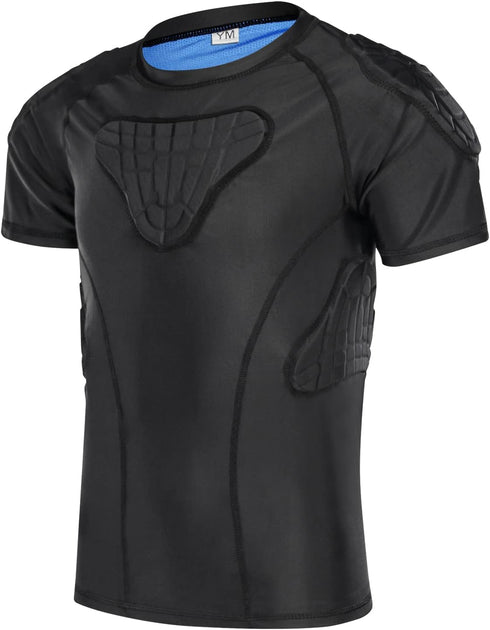 Youth Padded Compression Shirt - Kids Protective Shirt for Football, Soccer, Basketball