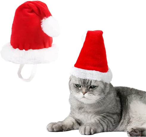 ANIAC Adjustable 3D Christmas Dog Hat for Small Dogs, Cat Santa Hat Costume