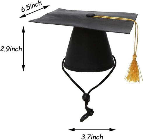 Lamphyface Pet Graduation Caps with Bow Tie Necktie Collar, Dog Graduation Hats Accessory for Cats Dogs