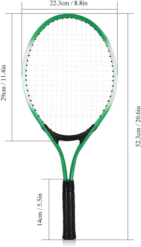 N/H Set of 2 Teenager's Tennis Rackets with Free Ball for Training, Carbon Fiber Top Steel Material Tennis String