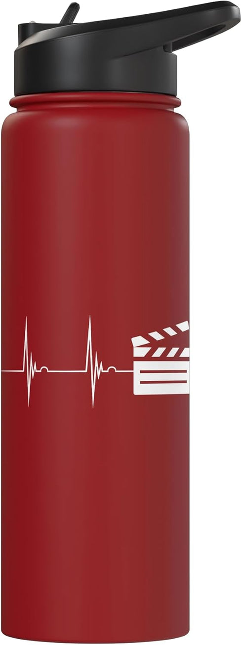 Film Director Filmmaking Videographer Producer Filmmaker Film Producer Clapboard Heartbeat EKG Pulse Stainless Steel