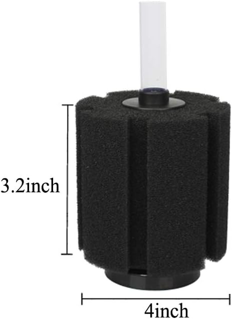 ALEGI Aquarium Sponge Filter for 20 Gallon Fish Tank, Biochemical Filter with Airline Tubing and Suction Cups