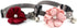 Geranium Flower Cat Dog Collar Bow Tie, Nylon Puppy Necklace with Pearl Bell, Adjustable Handmade (Red, Size M)