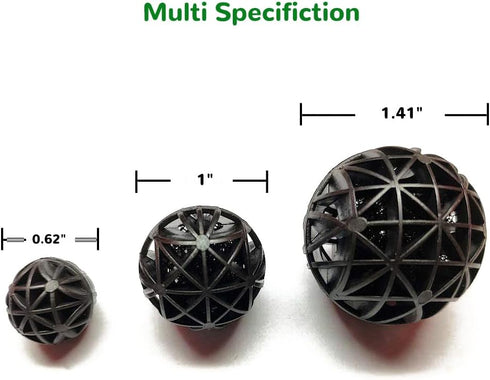 J-star 100pcs 0.62-Inch Aquarium Bio Balls Filter Media with Media Bags for Fish Tank and Pond