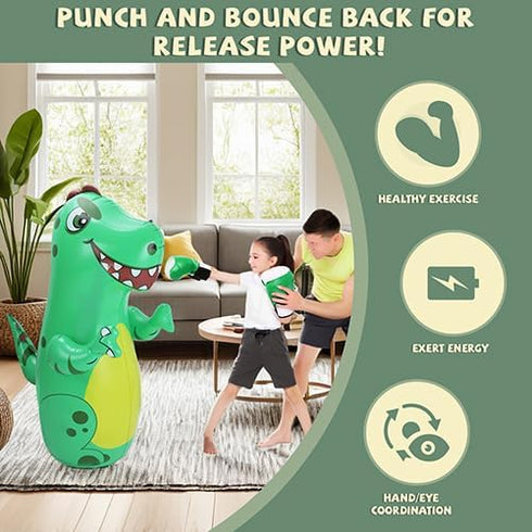 tinywishlist Inflatable Dinosaur Punching Bag for Kids