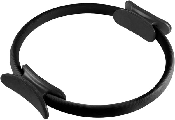 NuFit Pilates Ring Fitness Circle, Best Home Workout Equipment for Thighs, Arms, and Core, 15” Black Ring.