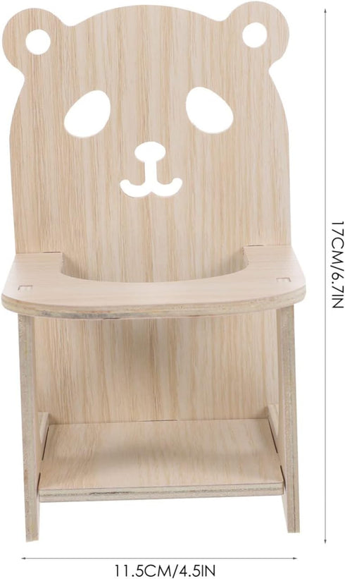 4.52X3.93X6.69 Inch POPETPOP Handmade Wooden Hamster Chair with Tray Small Pet Feeding High Chair for Hamsters Guinea