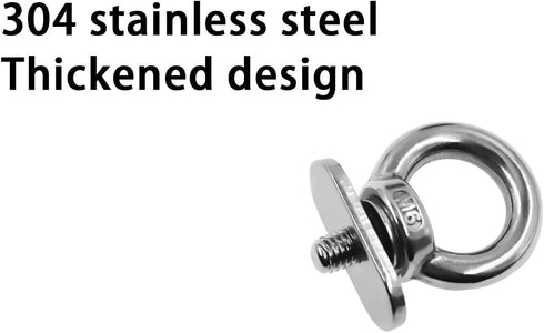 Kayak Tie Down Eyelet, 304 Stainless Steel Heavy Duty Rail for Kayaking, Yachts, Sailboats, RV Rail Rings
