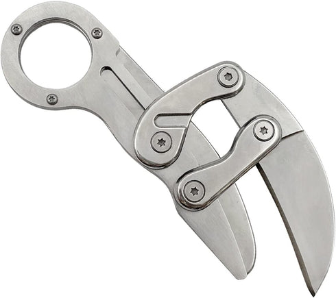Outdoor Mini Camping Stainless Handle Survival Knife Multifunction Outdoor Tactical Rescue Tools Folding Hunting (new claw knife silver) by Ismosm