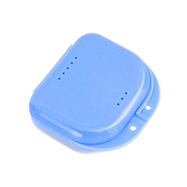 Orthodontic Retainer Case with Vent Holes - Mouthguard Container with Hinged Lid for Office, Travel, Household