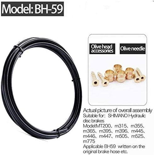 YBEKI 2500mm Kevlar Teflon Hydraulic Disc Brake Hose Kit with Brass Fittings, Compatible with Shimano SRAM