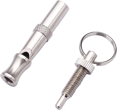 Silver Adjustable Ultrasonic Dog Whistle - Portable Pet Whistle for Training and Behavior Aids