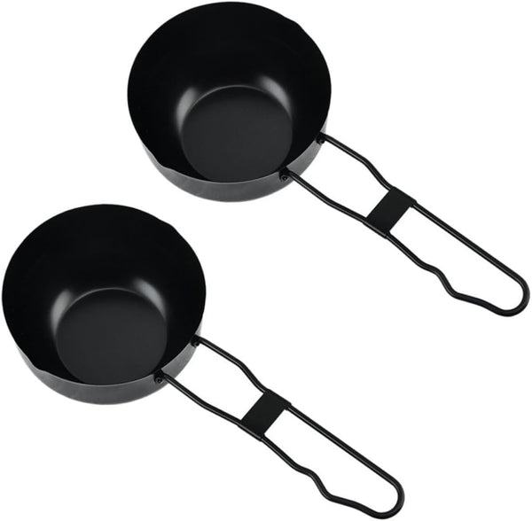 OUNONA 2pcs Iron Outdoor Cooking Pot Set Stew Pot for Camping Campfire