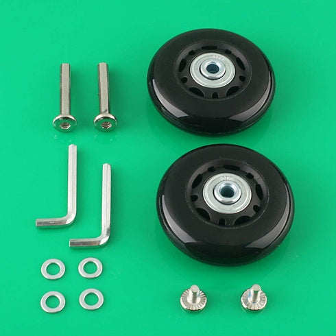 Luggage Suitcase Replacement Wheels 70mm x 24mm/2.75"x0.94" with ABEC 608zz, One Set of (2) Wheels