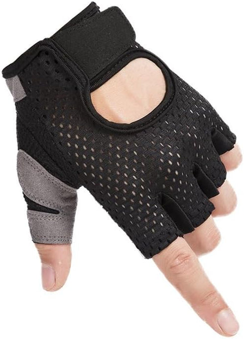 Mealah Men Women Half-Finger Workout Gloves - Anti Slip Fingerless Gym Gloves for Weight Lifting, Cycling