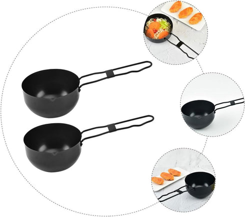 2pcs Set OUNONA Iron Outdoor Cooking Pot Stew Pot for Camping Campfire Cooking Equipment Stock Outdoor Cookware Kitchen