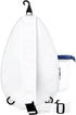 White PU One Shoulder Crossbody Tennis Backpack Sling Bag for Women with Water Bottle Holder