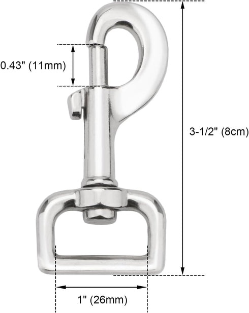 Heavy Duty Swivel Snap Hooks Dog Leash Hook, Trigger Clip Clasp for Pet Leash, Collar, Key Chain, 10 Pack